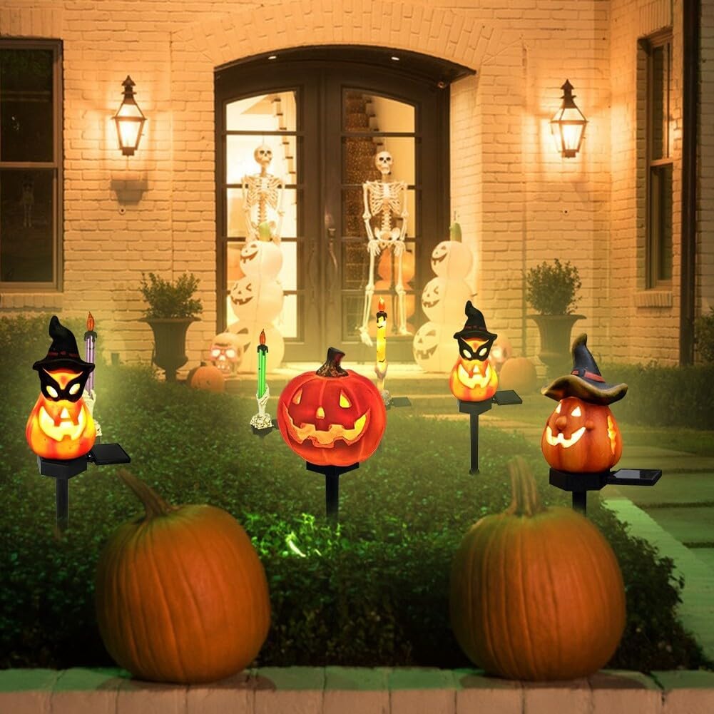 Halloween Solar Lights – Decorative LED Garden Lights with Pumpkin and Witch Designs