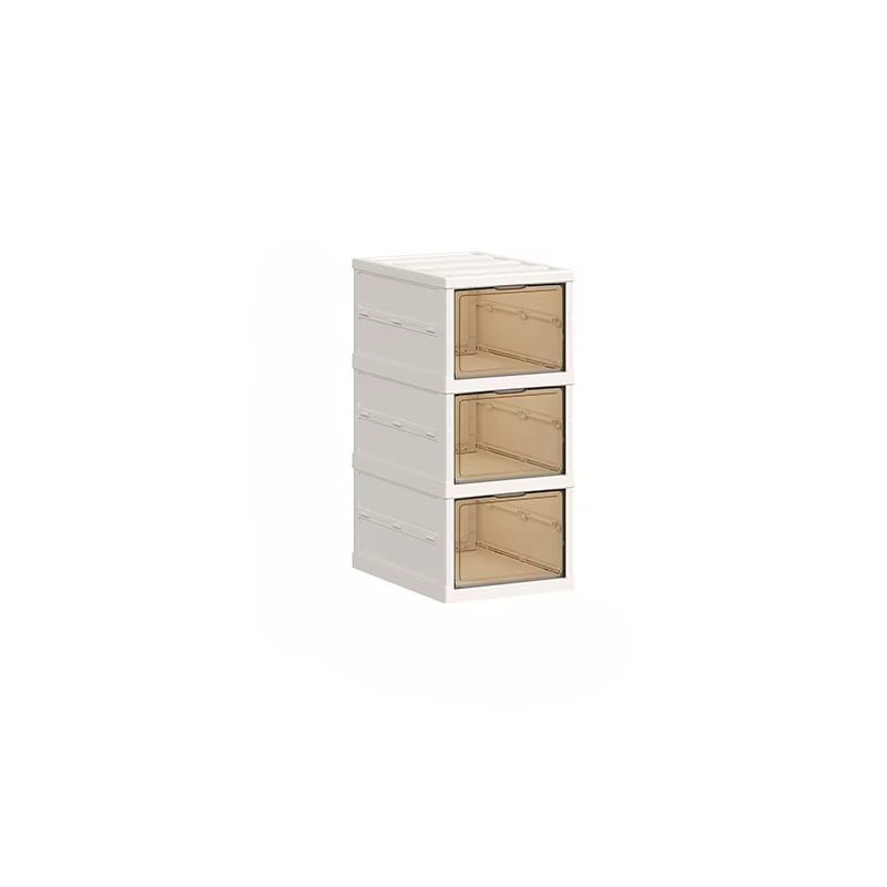 Transparent Foldable Shoe Organizer with Single- or Double-Row Storage