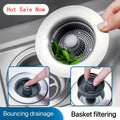 Kitchen Sink Drain Strainer and Stopper with 304 Stainless Steel Basket