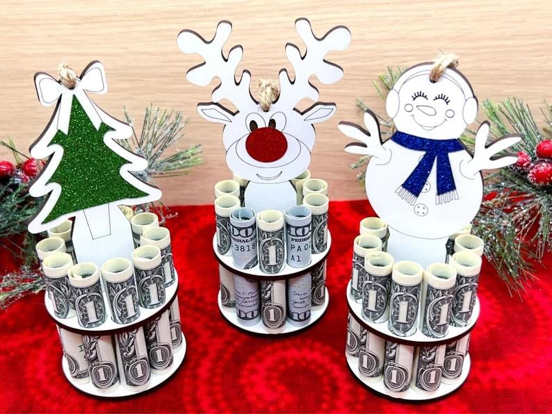 Christmas Money Holder Pendant | Wooden Ornament to Hang | Creative Gift for Children