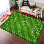 Football Field Pattern Carpet - non-slip washable lounge mats for living room, bedroom, garden or gaming room