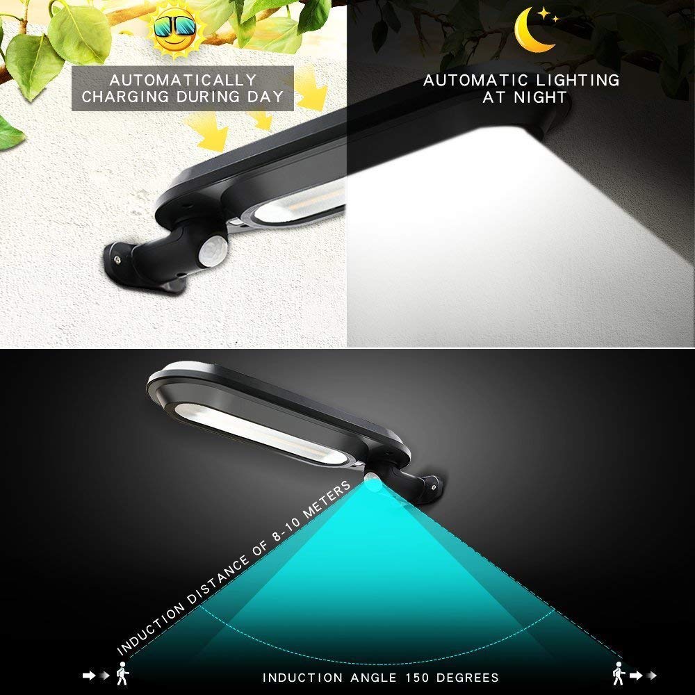 Solar LED Wall Light with Motion Sensor for Garden and Terrace Use
