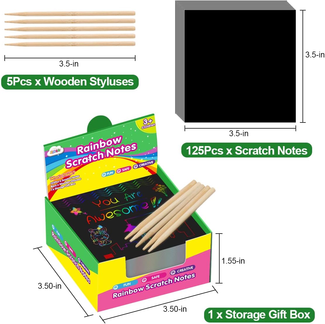 Rainbow Scratch Mini Art Notes