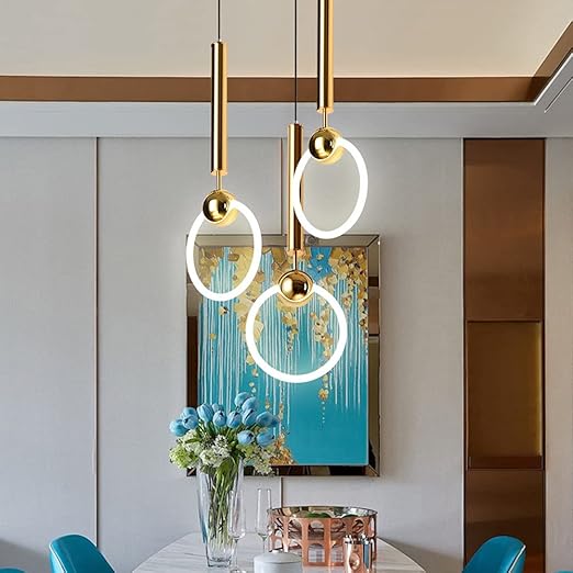 Round LED Pendant Light with 180 cm Cable for Dining Tables and Kitchens