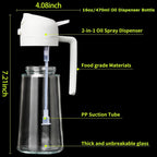 2-in-1 Oil Dispenser Bottle | Oil Sprayer and Dispenser | Healthy Cooking