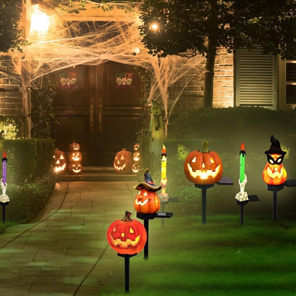 Halloween Solar Lights – Decorative LED Garden Lights with Pumpkin and Witch Designs