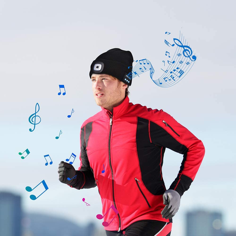 Bluetooth Beanie Hat Light Wireless Headphones