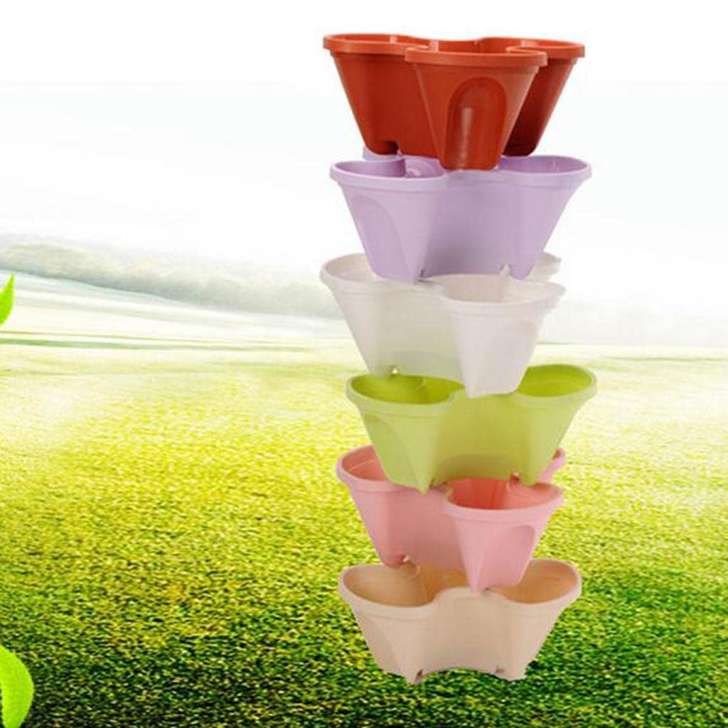 Stackable Plant Tower for Herbs and Vegetables – Vertical Garden Plant Pots for Indoor and Outdoor