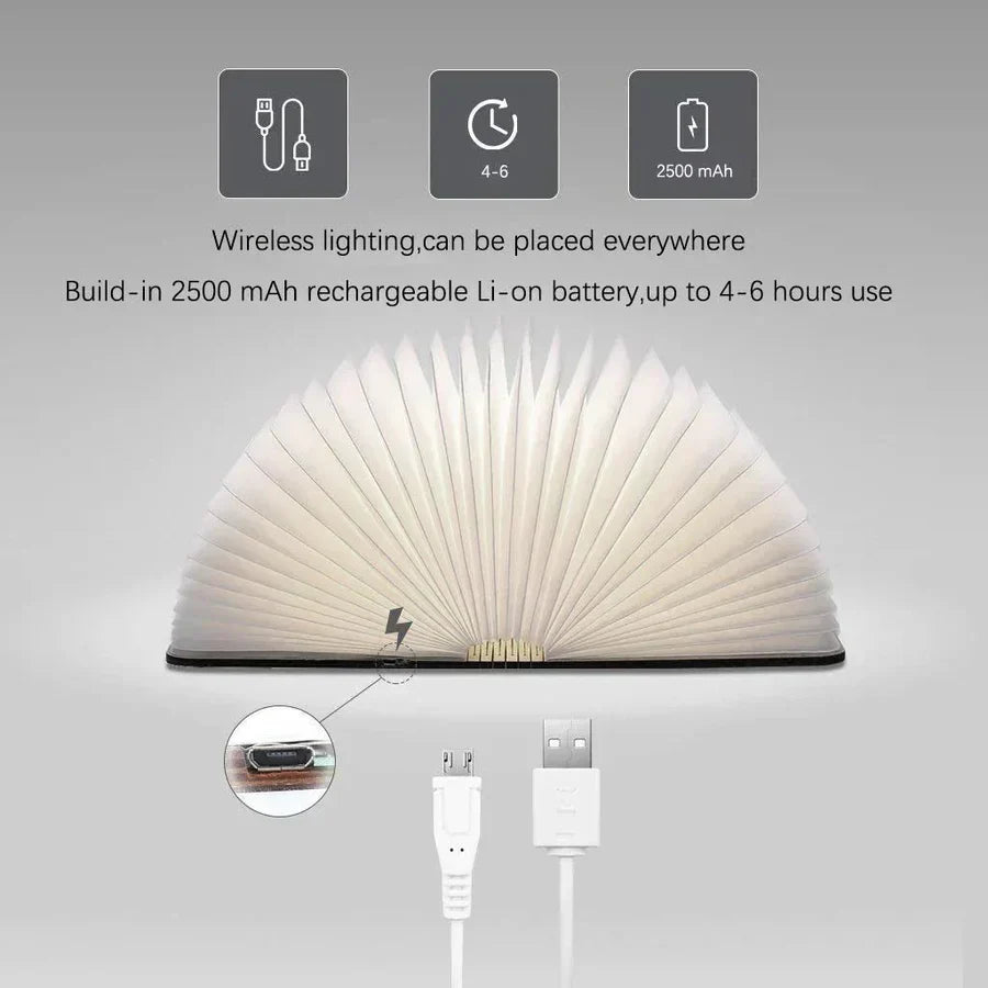 Foldable Book Lamp with Warm LED Lighting - StoryGlow