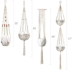 4-piece handmade Boho macrame plant hanger set