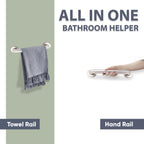 Stainless Steel 20cm Bathroom Shower Grip Bar & Towel Holder