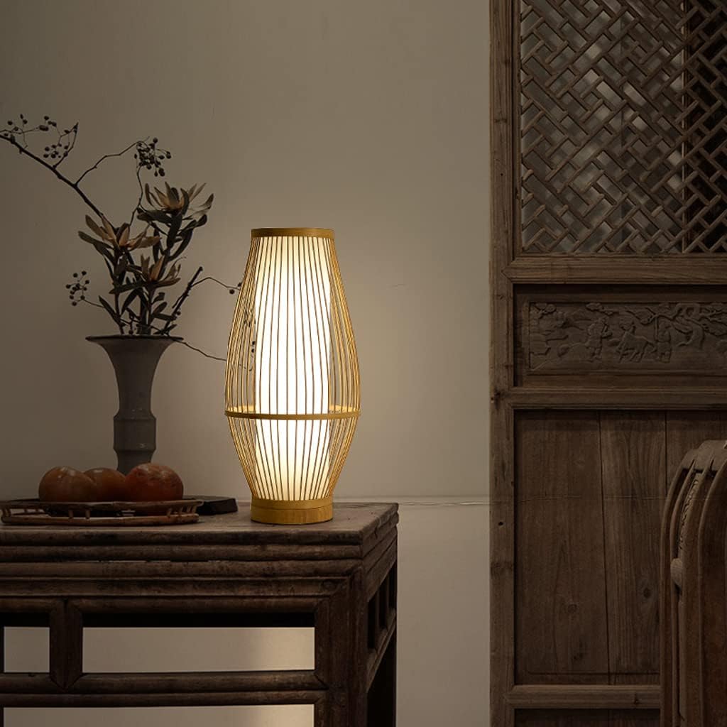 Zen-Inspired Bamboo Table Lamp for Bedroom and Living Room