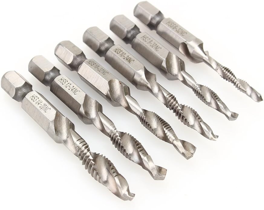Screwdriver, 6.35 mm (1/4") screw plug, 6 pieces wrench
