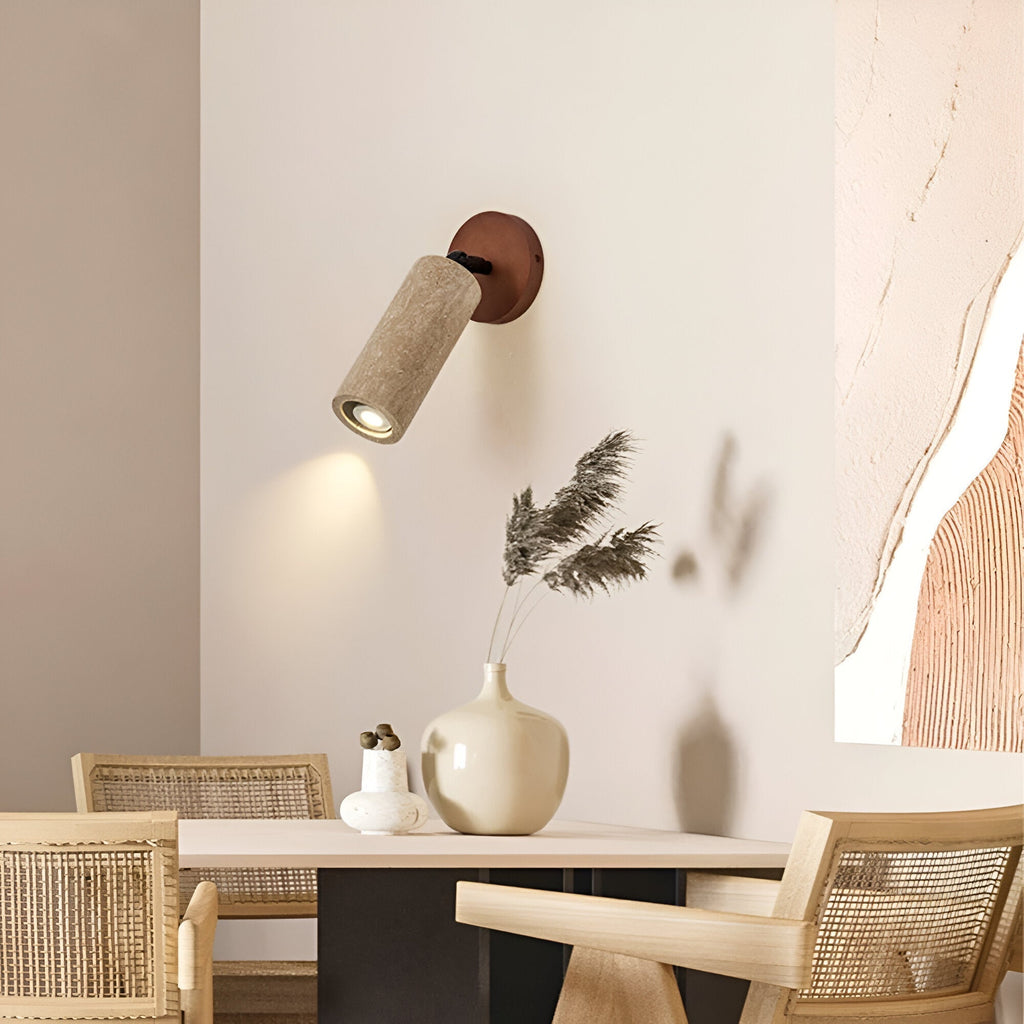 Adjustable Travertine Wood LED Wall Lamp and Ceiling Lamp