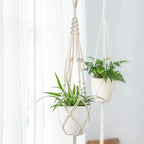 4-piece handmade Boho macrame plant hanger set
