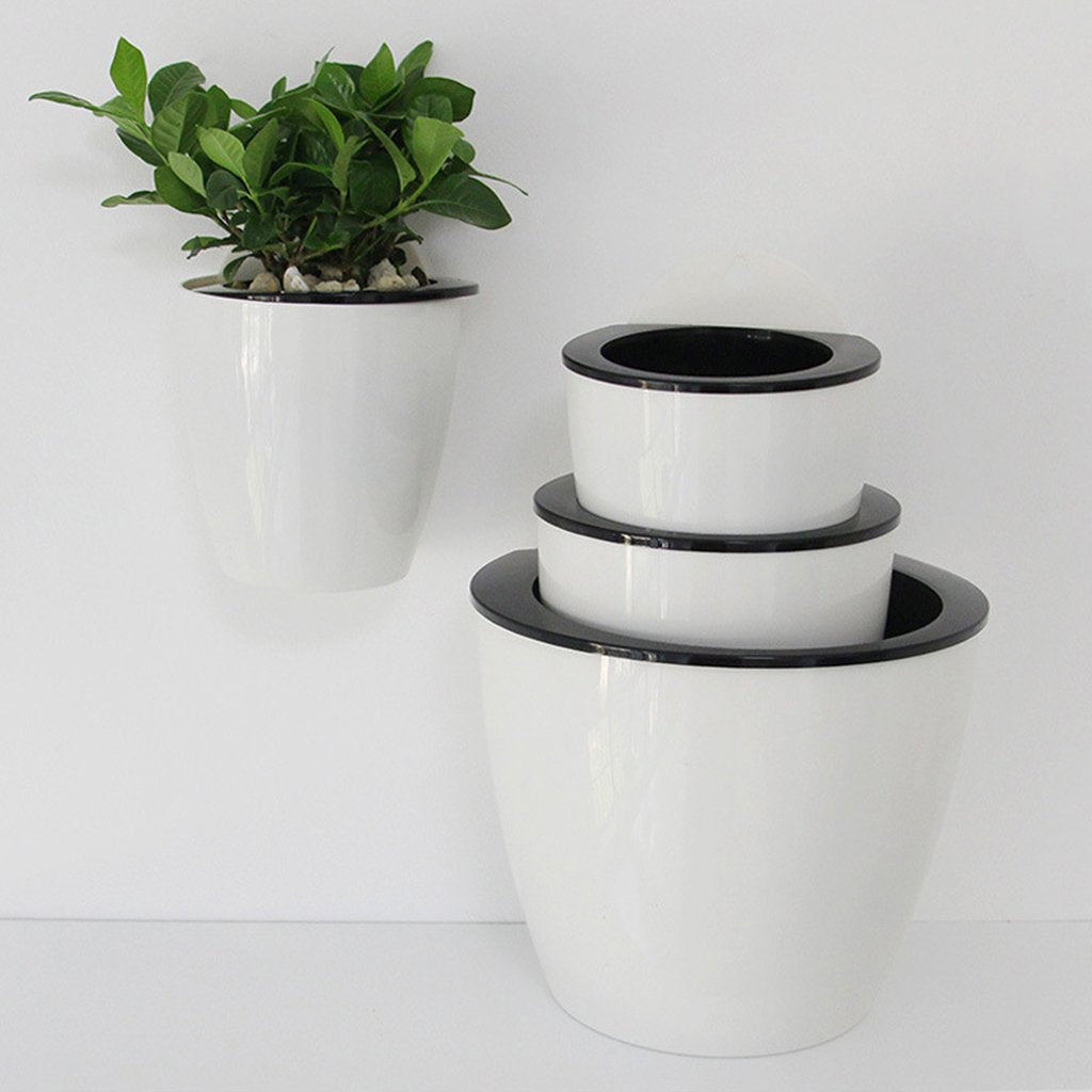 Self-watering hanging plant pot – Modern flower pot for wall mounting