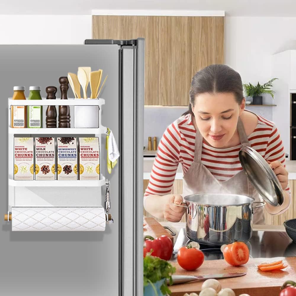 Magnetic Fridge Spice Rack with Paper Towel Holder – Oryden