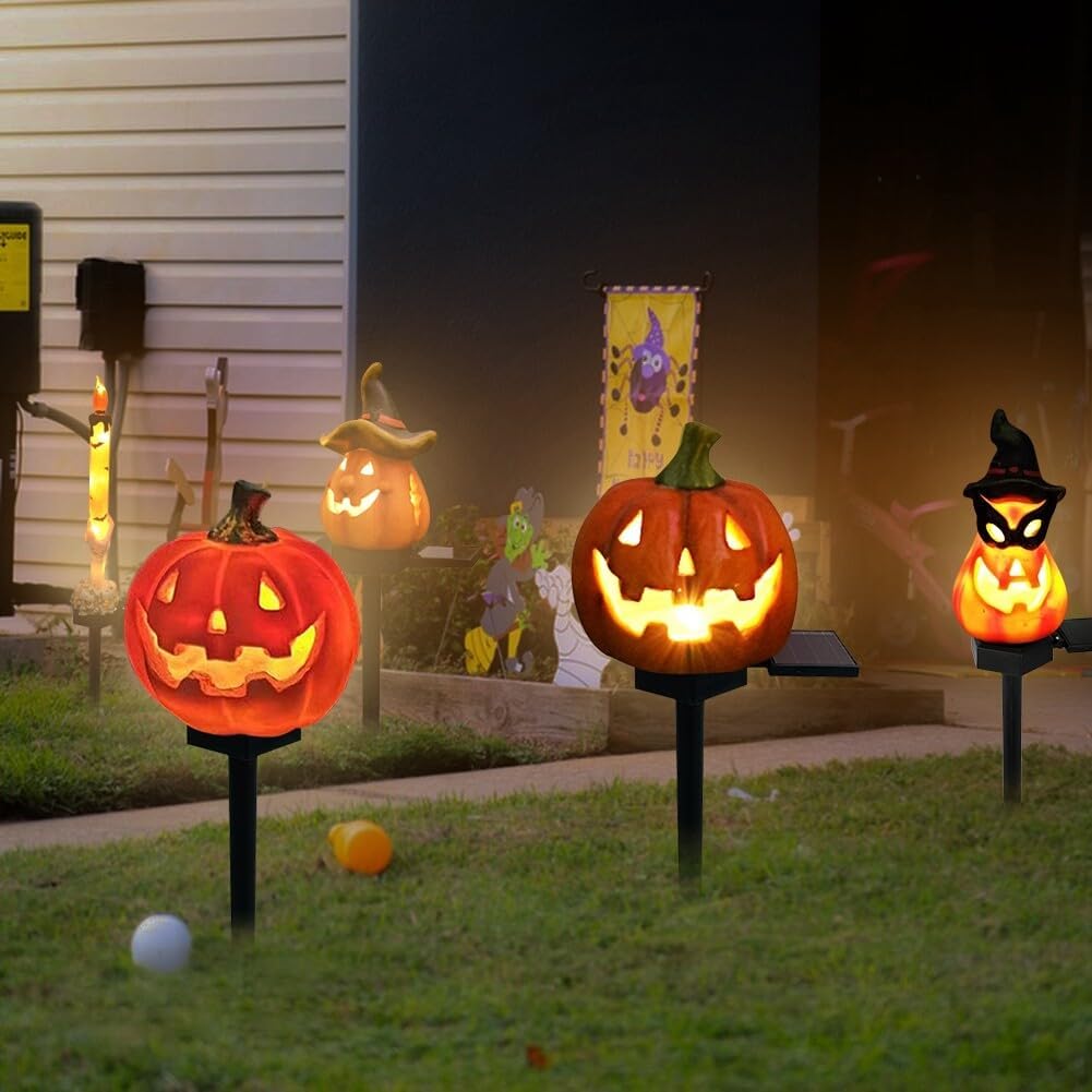 Halloween Solar Lights – Decorative LED Garden Lights with Pumpkin and Witch Designs