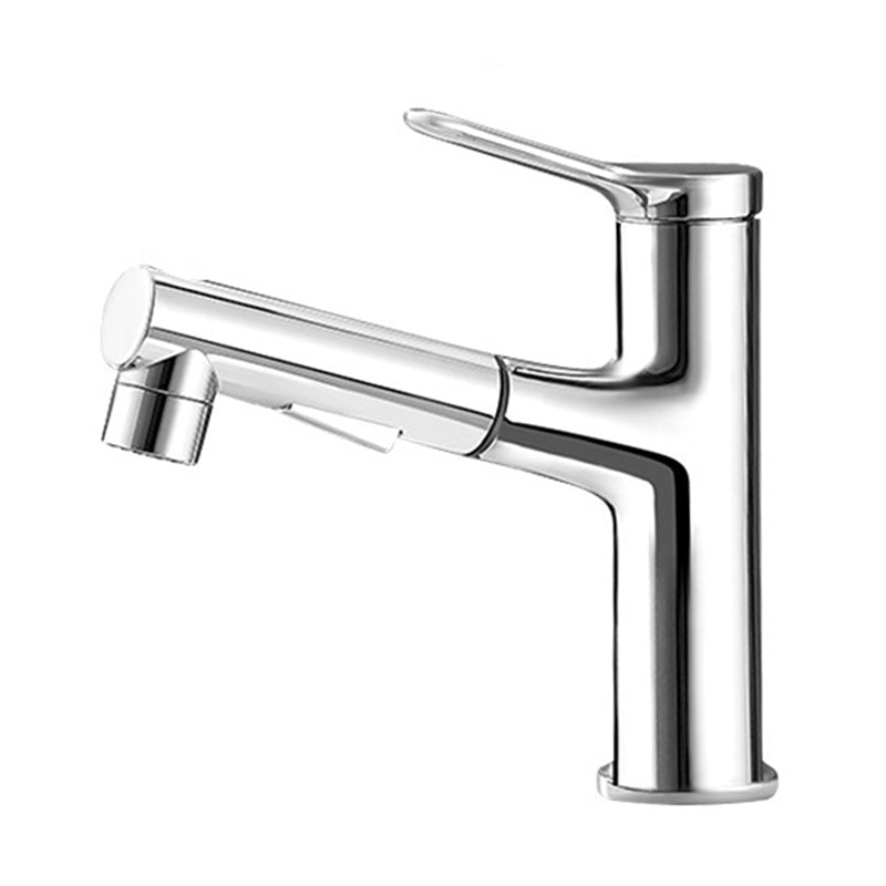 Modern Style Extendable Vessel Faucet Single Handle Low Arc Copper Vessel Faucet