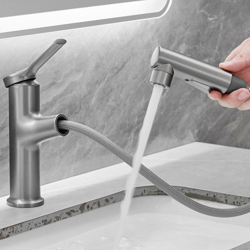 Modern Style Extendable Vessel Faucet Single Handle Low Arc Copper Vessel Faucet