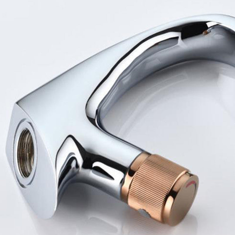 Contemporary Container Copper Brass Knob Handle Low Arch Container Faucet