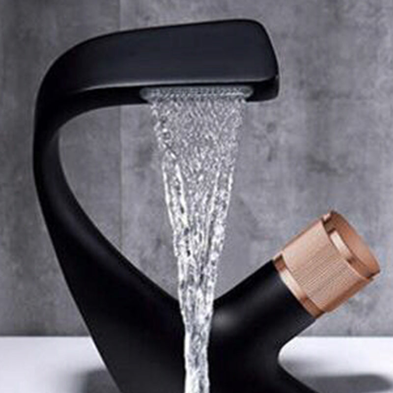 Contemporary Container Copper Brass Knob Handle Low Arch Container Faucet