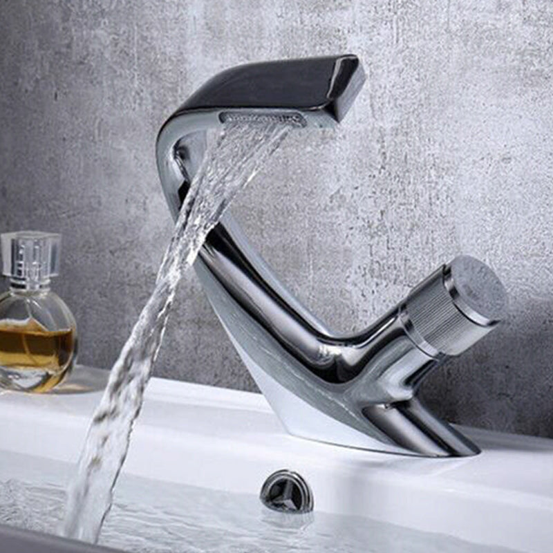 Contemporary Container Copper Brass Knob Handle Low Arch Container Faucet