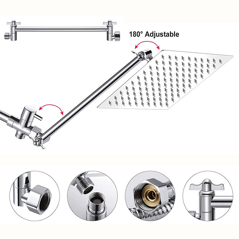 Square Shape Double Shower Heads Modern Home Metal Double Shower Heads