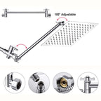 Square Shape Double Shower Heads Modern Home Metal Double Shower Heads