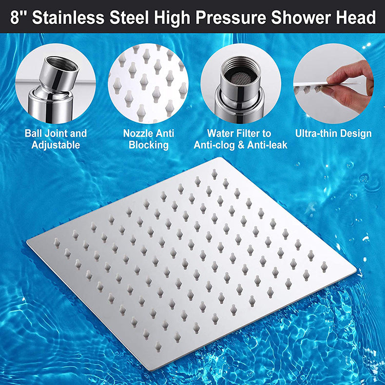 Square Shape Double Shower Heads Modern Home Metal Double Shower Heads