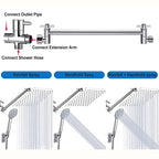 Square Shape Double Shower Heads Modern Home Metal Double Shower Heads