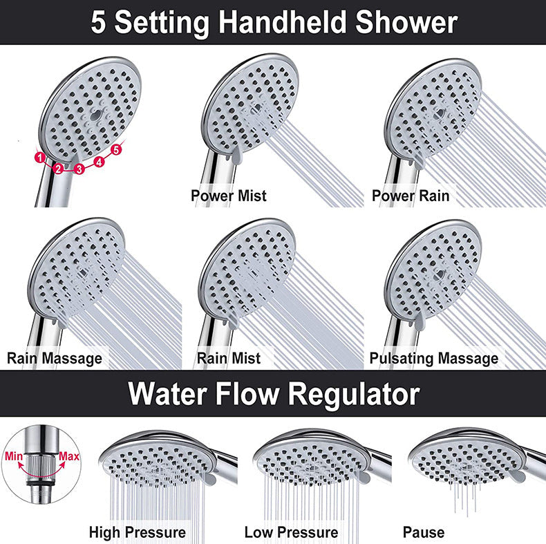 Square Shape Double Shower Heads Modern Home Metal Double Shower Heads
