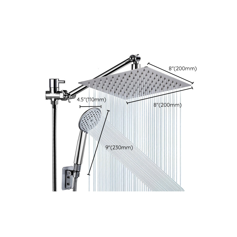 Square Shape Double Shower Heads Modern Home Metal Double Shower Heads