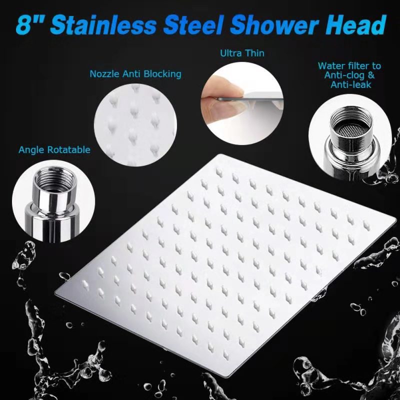 Traditional Dual Showerhead Square Wall-Mounted Dual Shower
