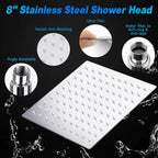 Traditional Dual Showerhead Square Wall-Mounted Dual Shower