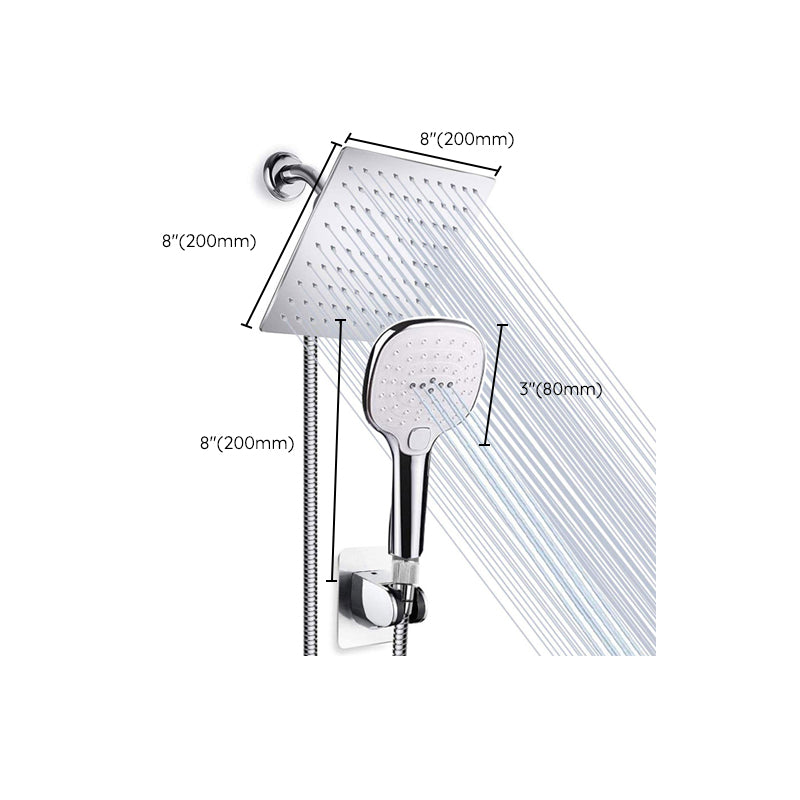 Traditional Dual Showerhead Square Wall-Mounted Dual Shower