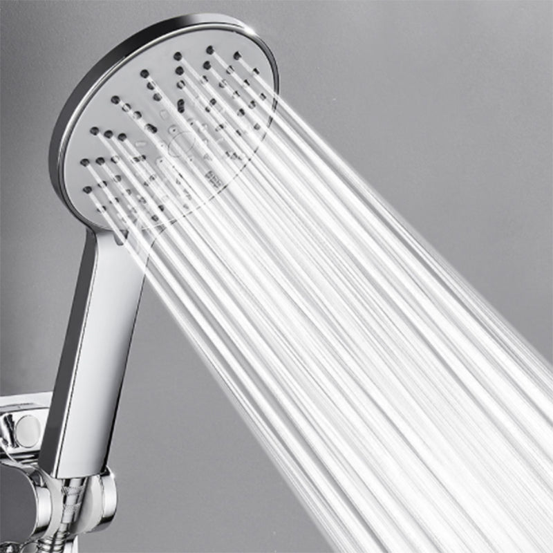 Wall Mounted Round Shower Modern Style Metal Double Shower Heads