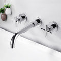 3 holes faucet 2 cross handle wall-mounted faucet for the bathroom