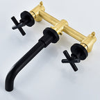 3 holes faucet 2 cross handle wall-mounted faucet for the bathroom