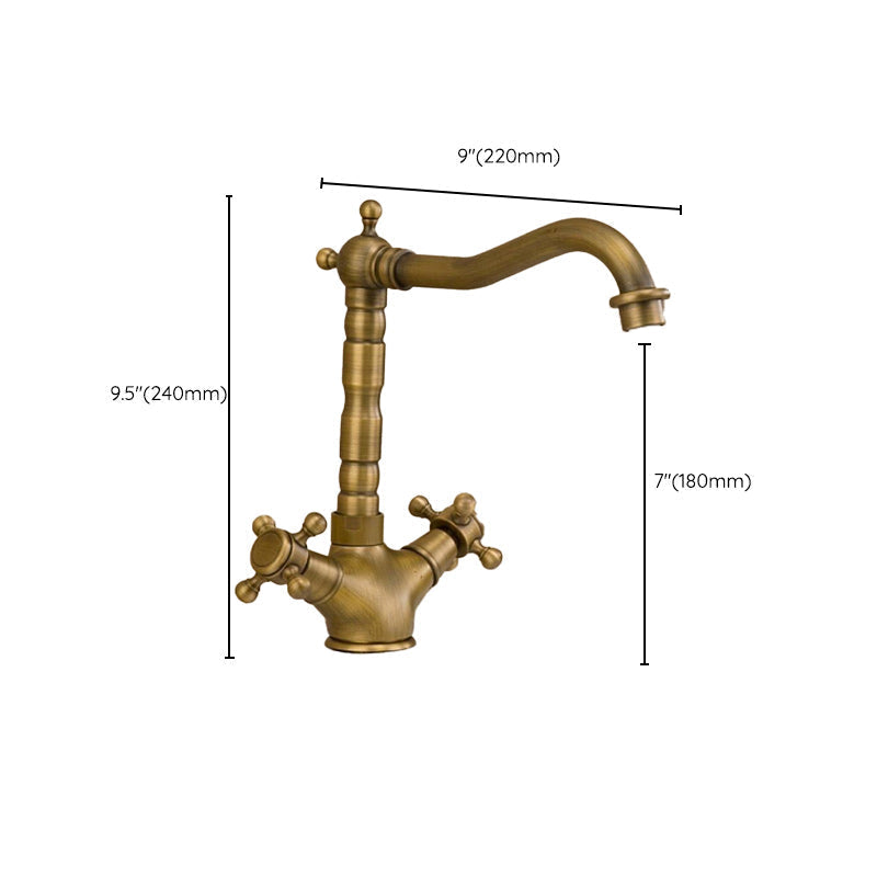 Glam Centerset Faucet Single Hole Sink Faucet with 2 Handles