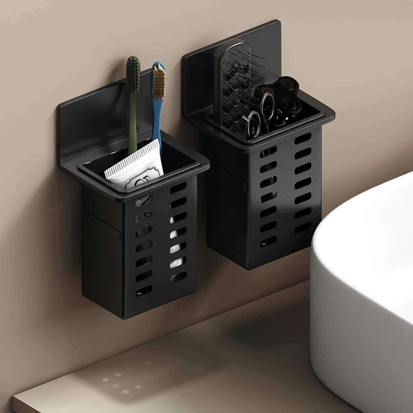 ChicStore - Black Wireless Wall Storage for Cosmetics