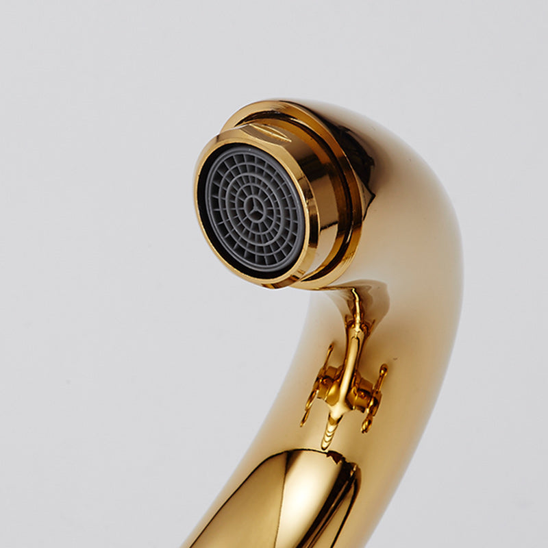 Centered Basin Mixer Single Hole Bathroom Faucet with 2 Cross Handles