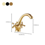 Centered Basin Mixer Single Hole Bathroom Faucet with 2 Cross Handles