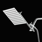 Wall Mounted Adjustable Shower Head Modern Square Metal Shower Head