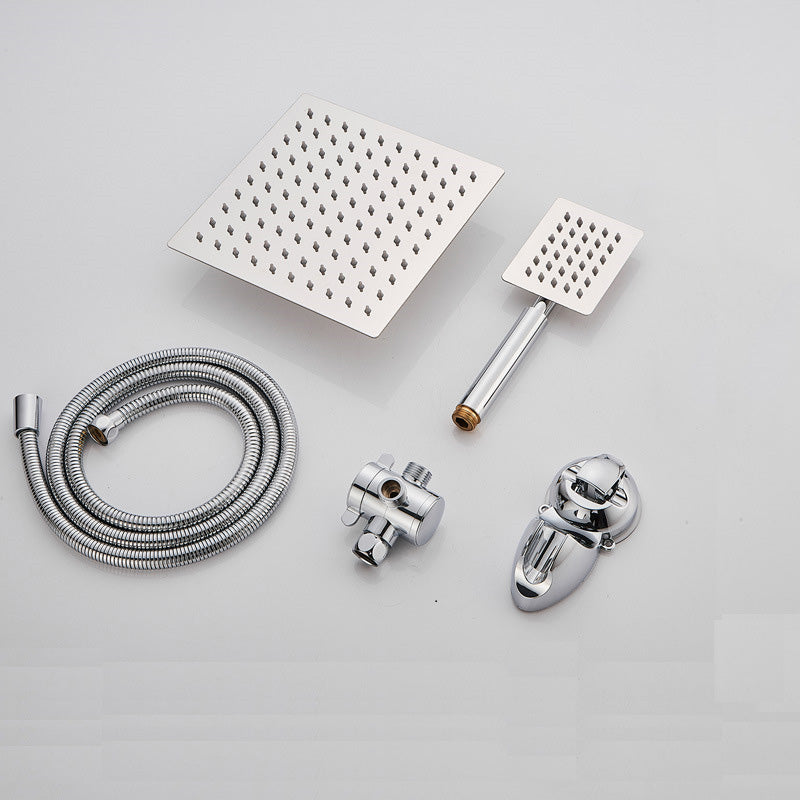 Square Metal Double Shower Heads Modern Shower with Shower Hose