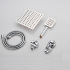 Square Metal Double Shower Heads Modern Shower with Shower Hose