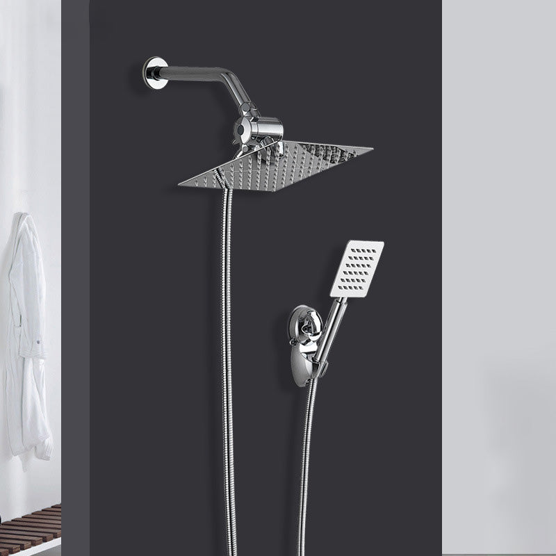 Square Metal Double Shower Heads Modern Shower with Shower Hose