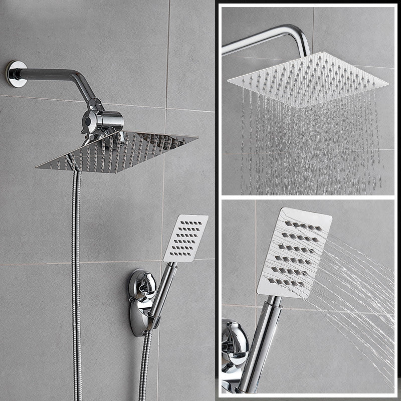 Square Metal Double Shower Heads Modern Shower with Shower Hose