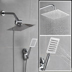 Square Metal Double Shower Heads Modern Shower with Shower Hose