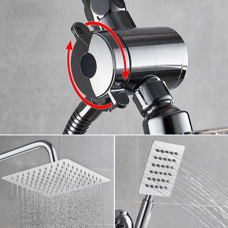 Square Metal Double Shower Heads Modern Shower with Shower Hose